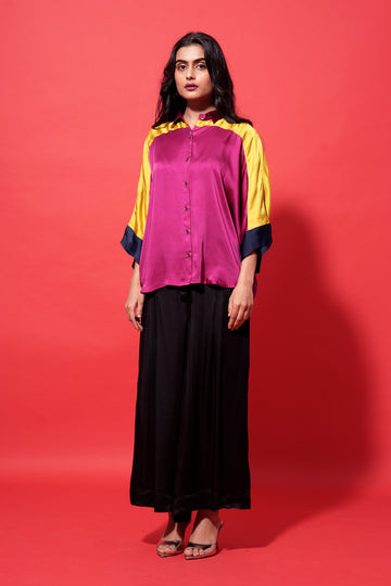 Dazzle Shirt - Dark Pink and Yellow